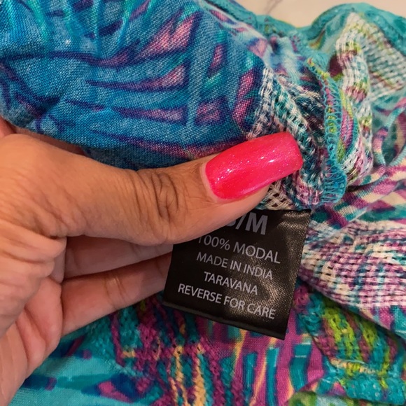 Floral strapless dress with built in shorts 💚 - Picture 5 of 6